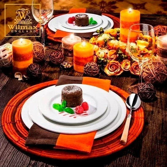 Wilmax Dessertteller 20 cm Weiß aus Porzellan