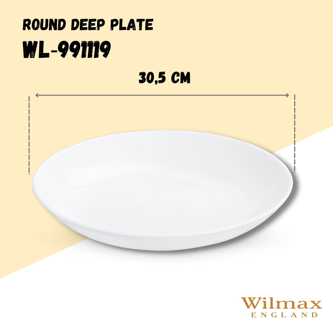 Wilmax Round Deep Serving Plate 30.5 cm Porcelain WL-991119/A