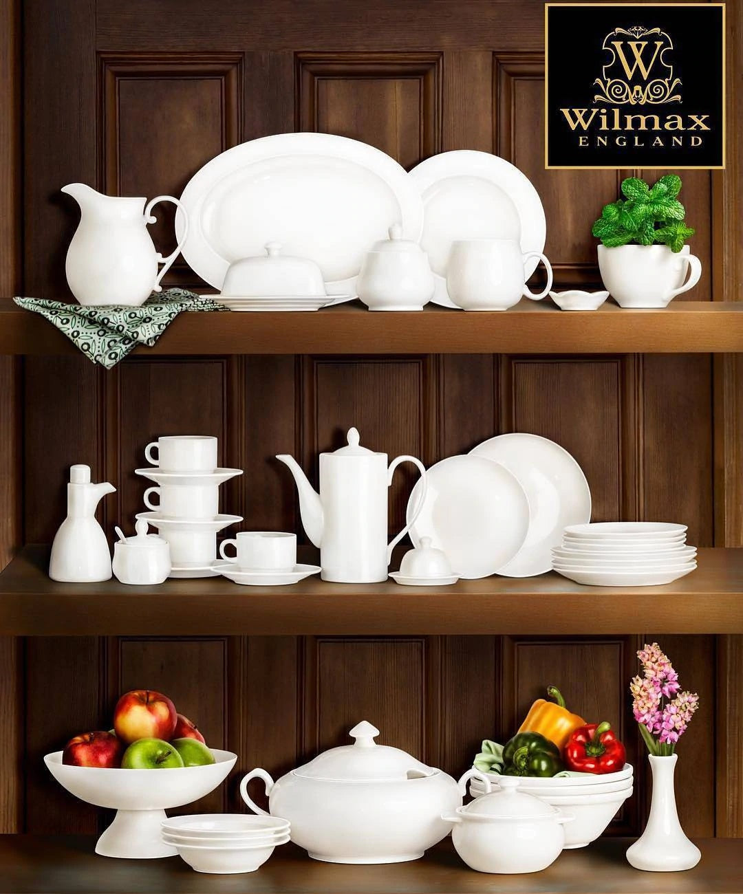 Wilmax Porcelain Dinner Plate, 25.5 cm, White – WL-991180/A