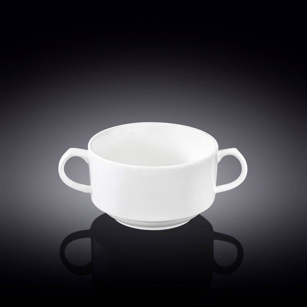 Wilmax Suppentasse 350 ml 4er-Set Weiß aus Porzellan
