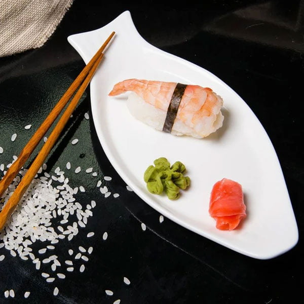 Wilmax Fischplatte 25,5 cm Weiß aus Porzellan