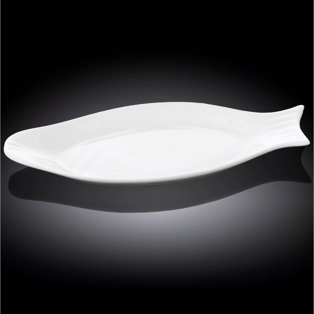 Wilmax Fischplatte 46 cm Weiß aus Porzellan