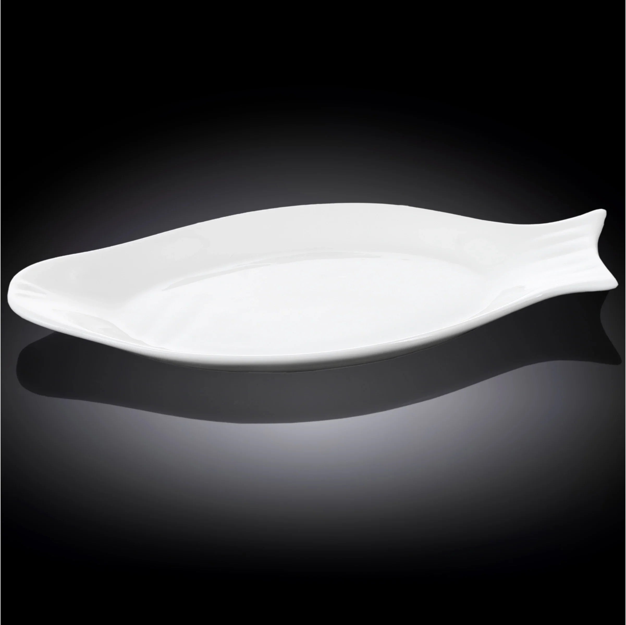 Wilmax Fischplatte 46 cm Weiß aus Porzellan