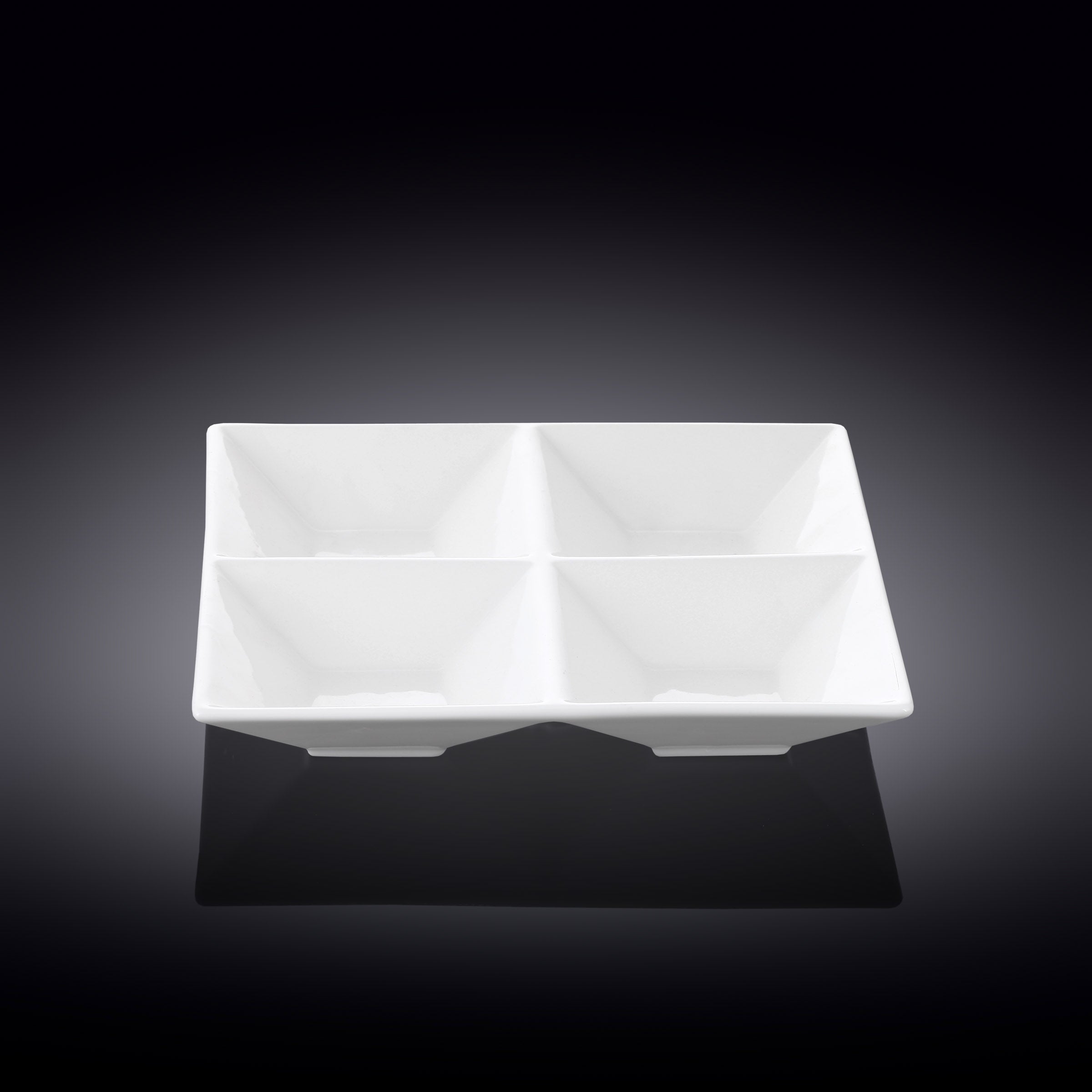 Wilmax Quadratische Servierplatte 20 × 20 cm Weiß aus Porzellan