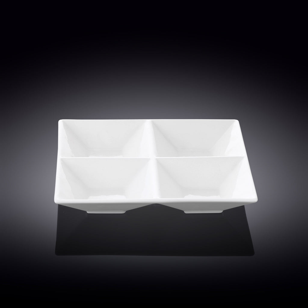 Wilmax Quadratische Servierplatte 20 × 20 cm Weiß aus Porzellan