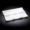 Wilmax Servierplatte 30 x 20 cm mit 4 Fächern aus Porzellan, Weiß WL-992598/A