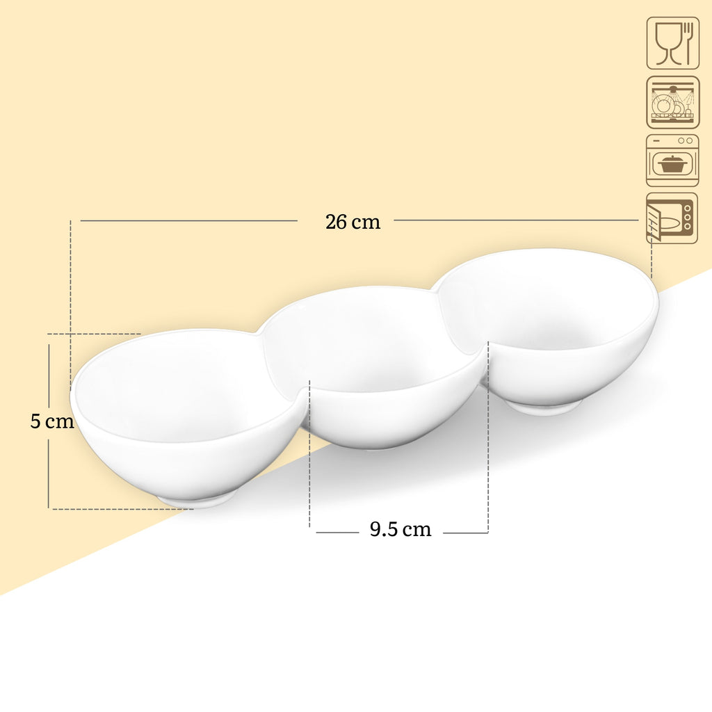 Wilmax Geteilter Teller 26 cm Weiß aus Porzellan