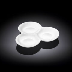 Wilmax Geteilter Teller Weiß 18 cm – für Snacks & Beilagen – WL-992614/A