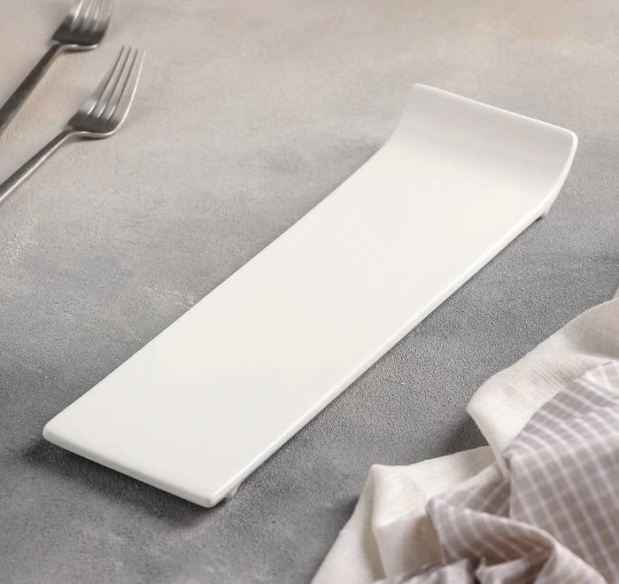 Wilmax Servierplatte 30,5 × 9,5 cm Weiß aus Porzellan