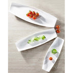 Wilmax Servierplatte 30 x 10 cm aus Porzellan, Weiß WL-992622/A