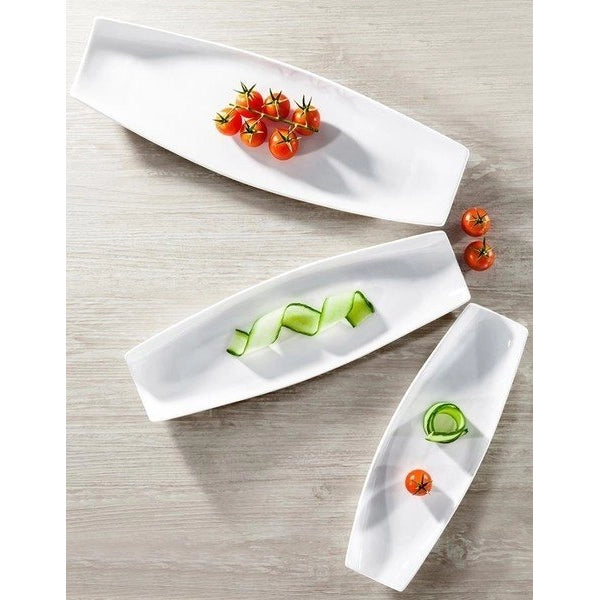 Wilmax Servierplatte 30 x 10 cm aus Porzellan, Weiß WL-992622/A