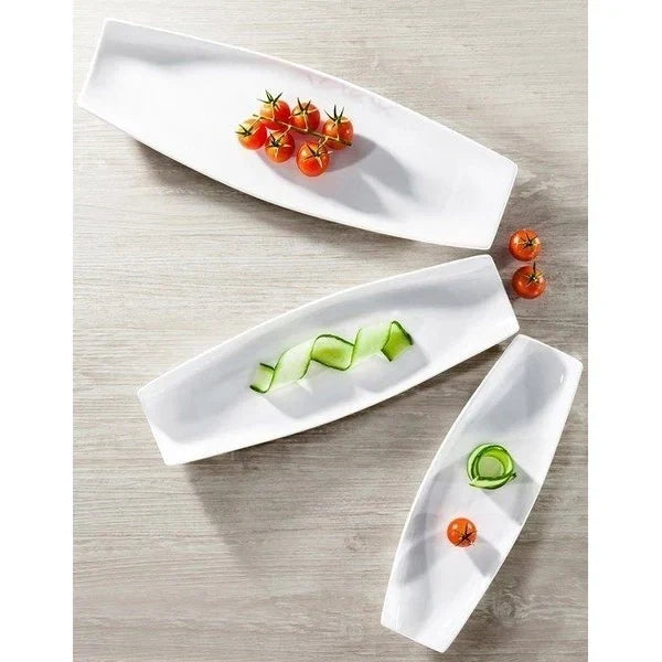 Wilmax Servierplatte 30 × 10 cm Weiß aus Porzellan