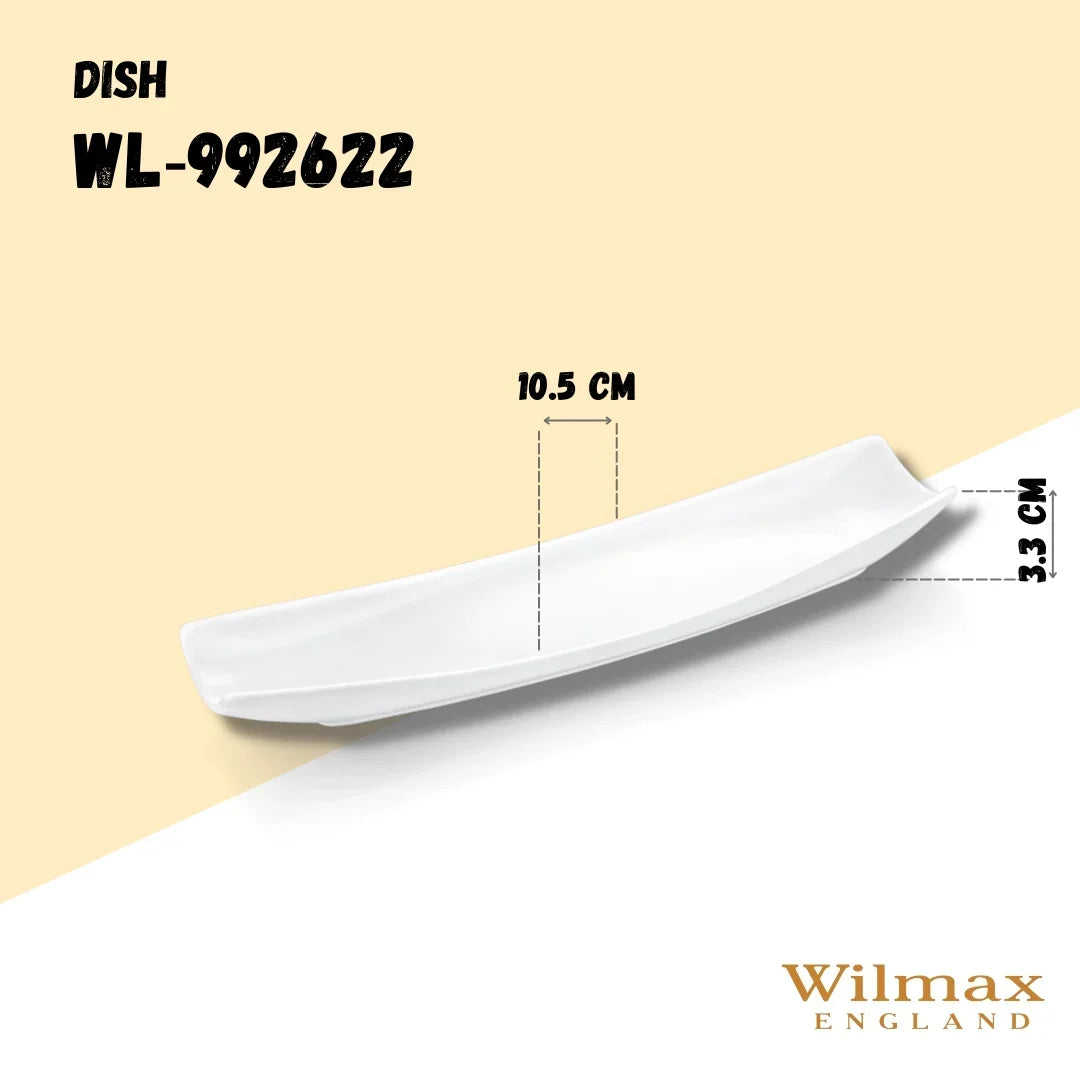 Wilmax Servierplatte 30 × 10 cm Weiß aus Porzellan