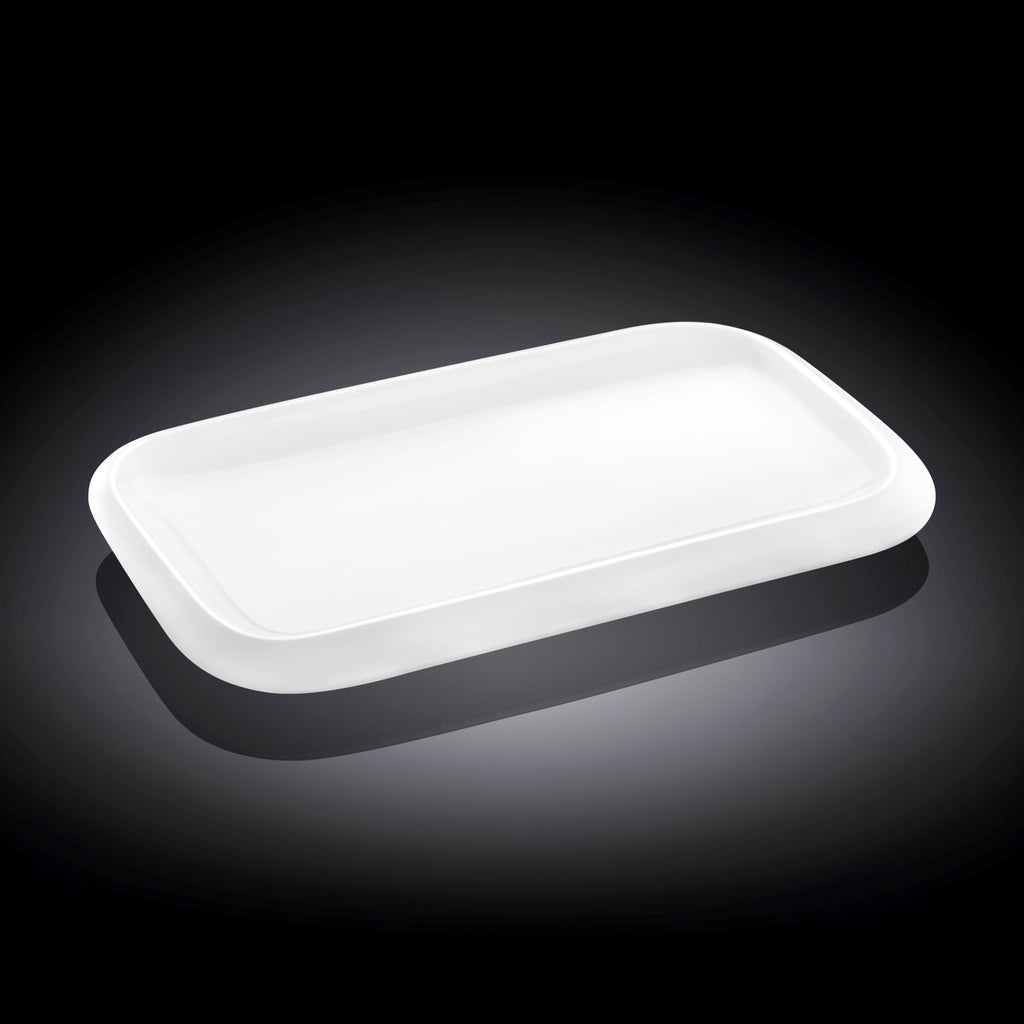 Wilmax Servierplatte 20 × 12 cm Weiß aus Porzellan