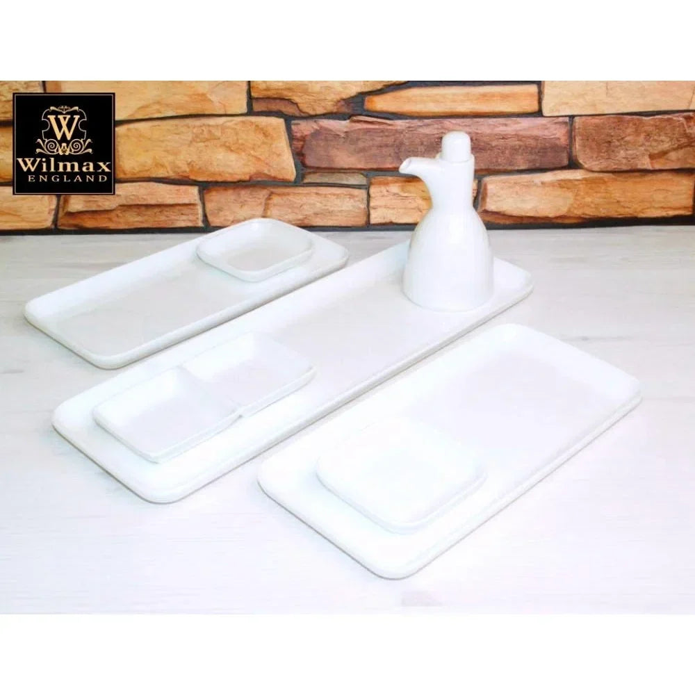 Wilmax Servierplatte 39 × 13 cm Weiß aus Porzellan