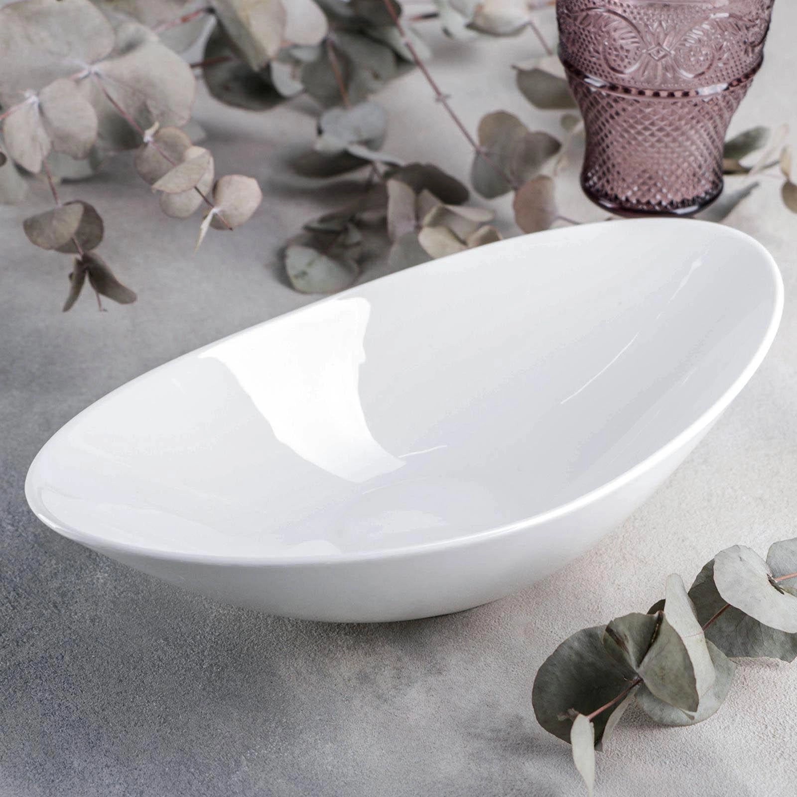 Wilmax England Porzellan-Schale, 30,5 x 16,5 x 8 cm, Weiß, WL-992762/A