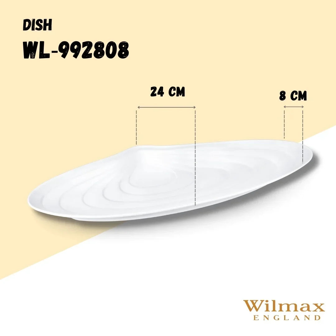 Wilmax Fischplatte 63 × 24 cm Weiß aus Porzellan