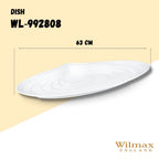 Wilmax Fischplatte 63 × 24 cm Weiß aus Porzellan
