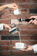Wilmax Tasse mit Untertassen 250 ml 6er-Set Weiß aus Porzellan