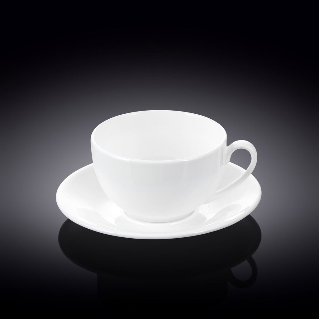 Wilmax Teetasse mit Untertasse 250 ml Weiß Porzellan WL-993000/1C