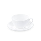 Wilmax Tasse mit Untertassen 250 ml 6er-Set Weiß aus Porzellan