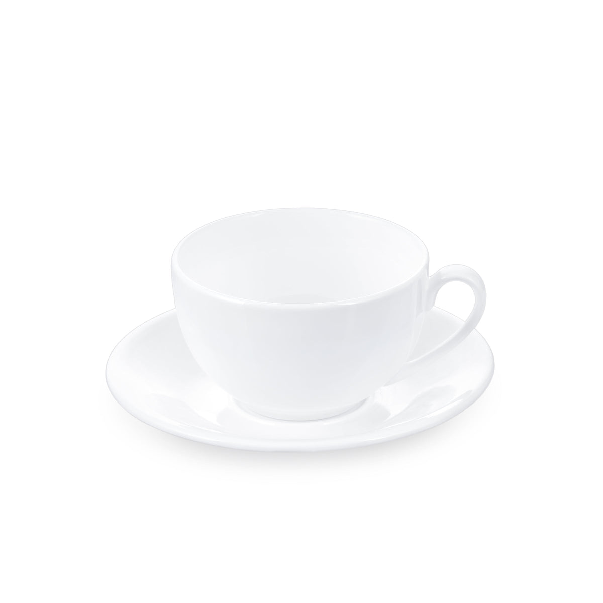 Wilmax Tasse mit Untertassen 250 ml 6er-Set Weiß aus Porzellan