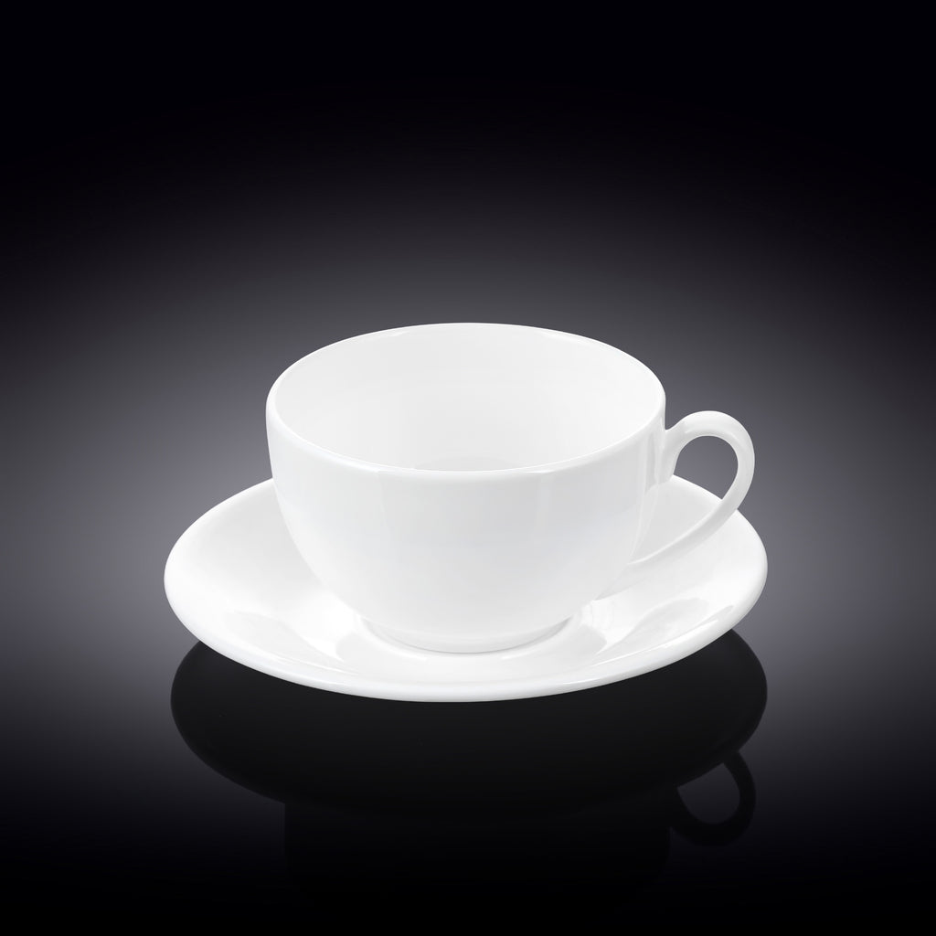 Wilmax Teetasse mit Untertasse 250 ml Weiß Porzellan WL-993000/AB