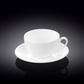 Wilmax Teetasse mit Untertasse 250 ml Weiß Porzellan WL-993000/AB