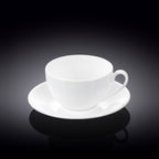 Wilmax Teetasse mit Untertasse 250 ml Weiß Porzellan WL-993000/AB