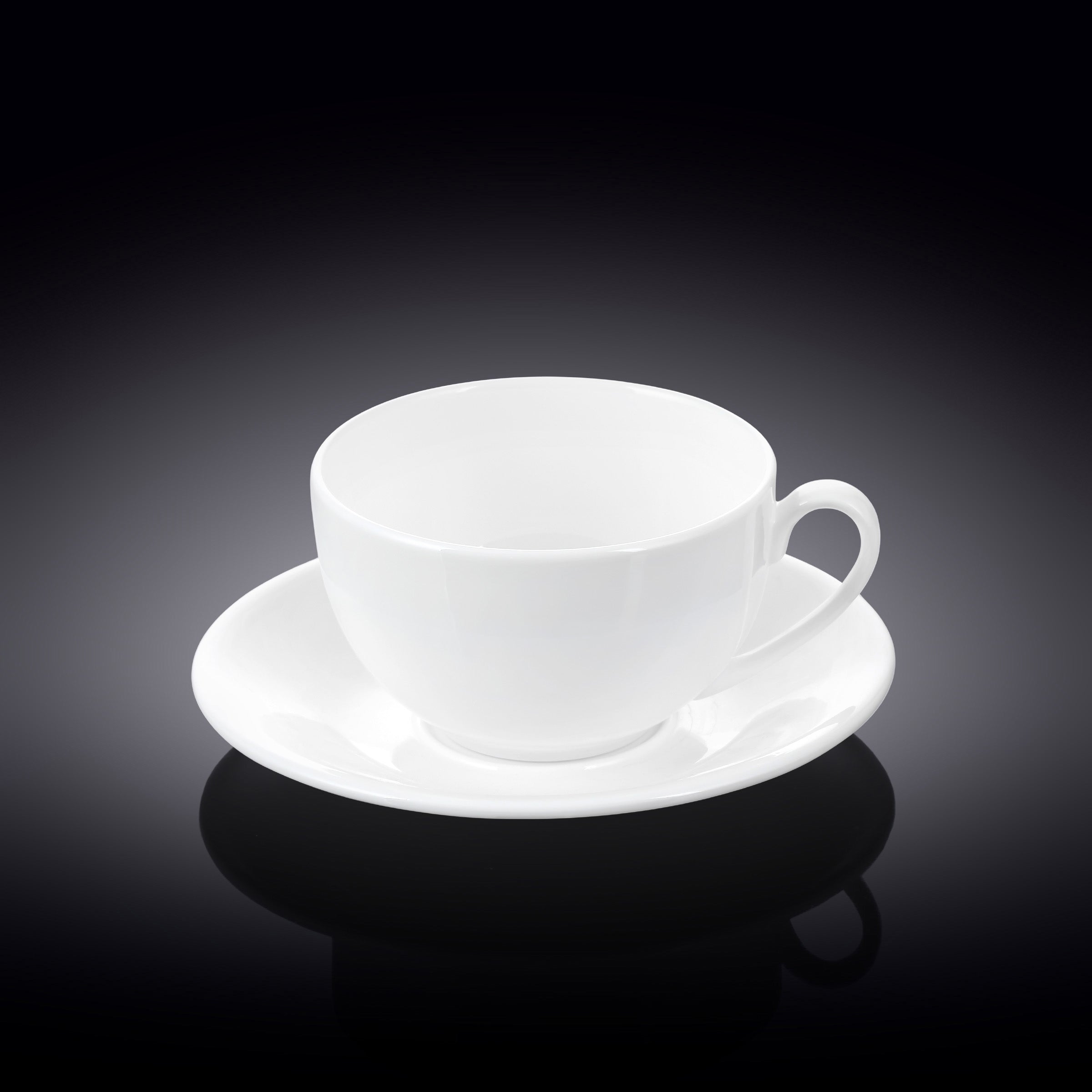 Wilmax Tasse mit Untertasse 250 ml Weiß aus Porzellan