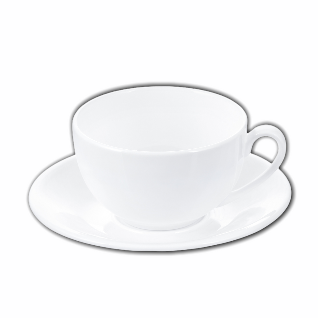 Wilmax Teetasse mit Untertasse 250 ml Weiß Porzellan WL-993000/1C