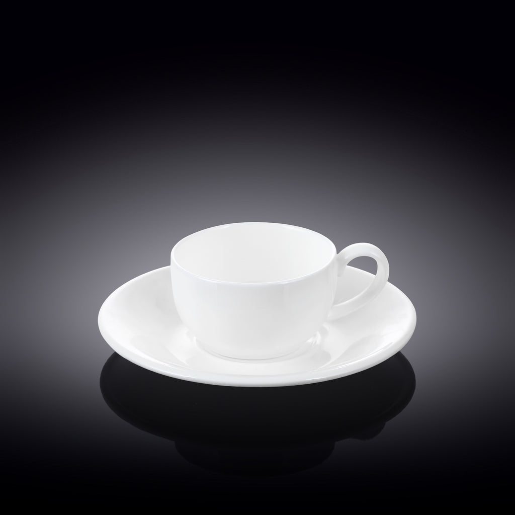 Wilmax Espressotasse mit Untertasse 100 ml Weiß Porzellan WL-993002/AB