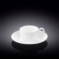 Wilmax Espressotasse mit Untertasse 100 ml Weiß Porzellan WL-993002/AB