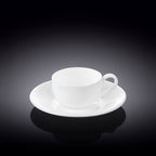 Wilmax Espressotasse mit Untertasse 100 ml Weiß Porzellan WL-993002/AB