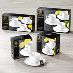 Wilmax Tasse mit Untertasse 200 ml Weiß aus Porzellan