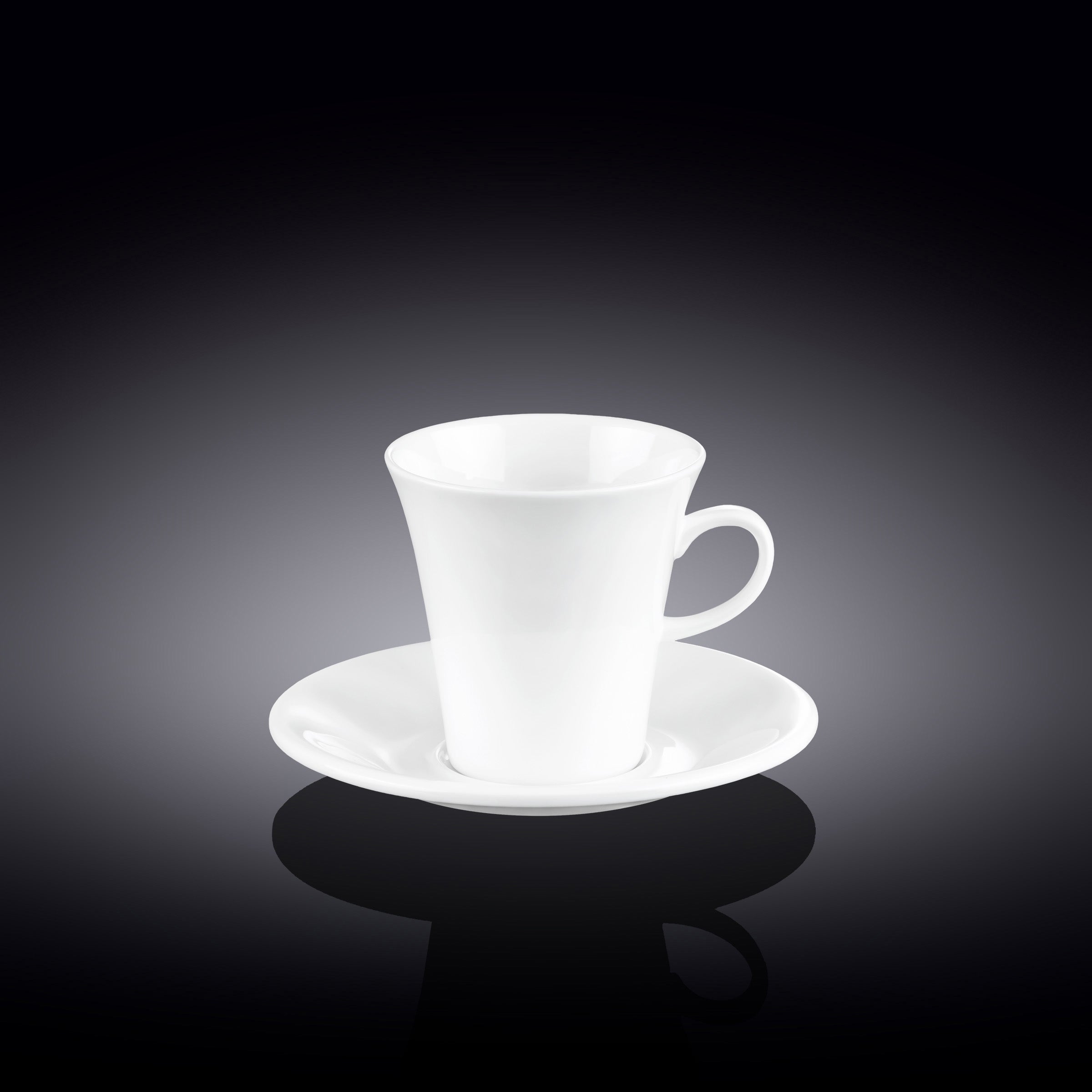 Wilmax Kaffeetassen mit Untertassen 160 ml 2er-Set Weiß aus Porzellan