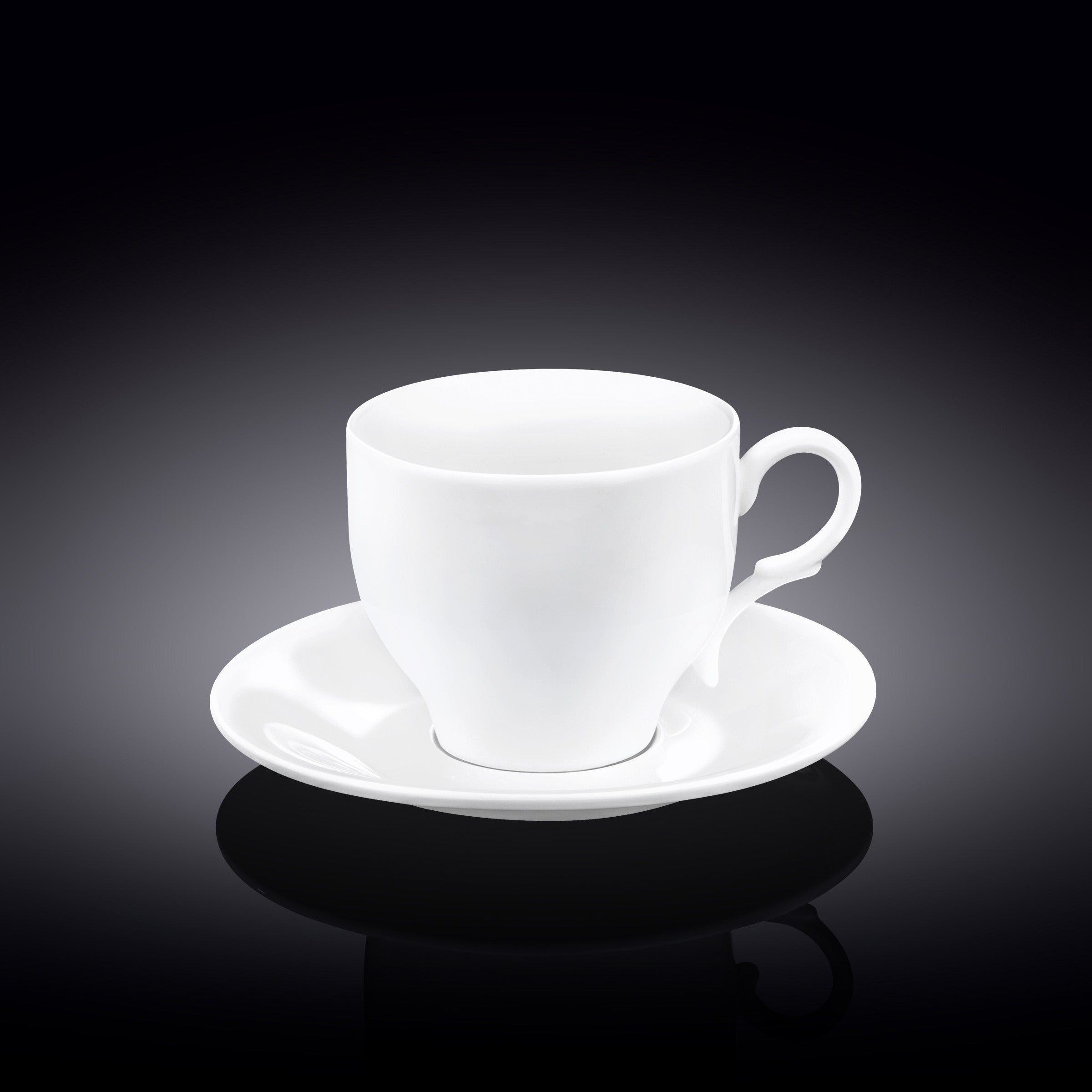 Wilmax Tasse mit Untertasse 220 ml Weiß aus Porzellan