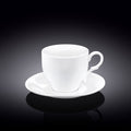 Wilmax Tasse mit Untertasse 220 ml Weiß aus Porzellan