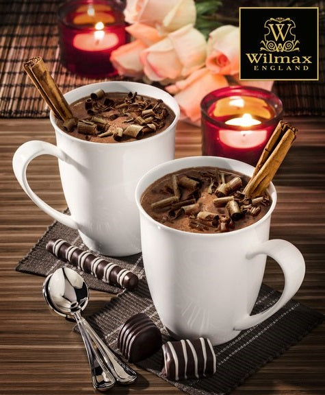 Wilmax Tassen 380 ml Weiß Porzellan 4er Set WL-993014/A4