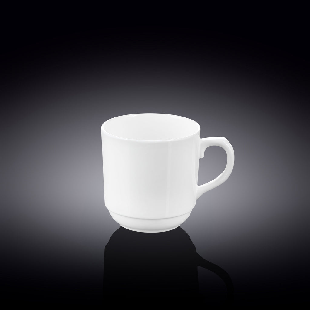 Wilmax Tasse 250 ml Weiß Porzellan für Heißgetränke WL-993017/A
