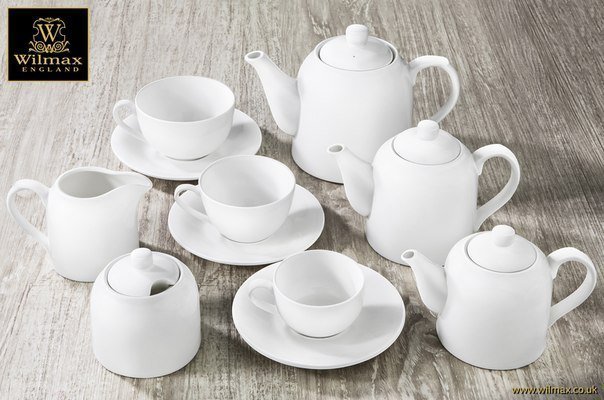 Wilmax Jumbo Becher 420 ml Weiß Porzellan Olivia WL-993038/A