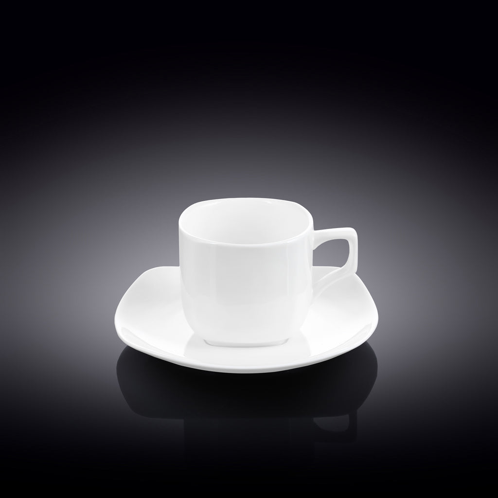 Wilmax Kaffee- und Teetassen mit Untertassen 90 ml 4er Set WL-993041/4C