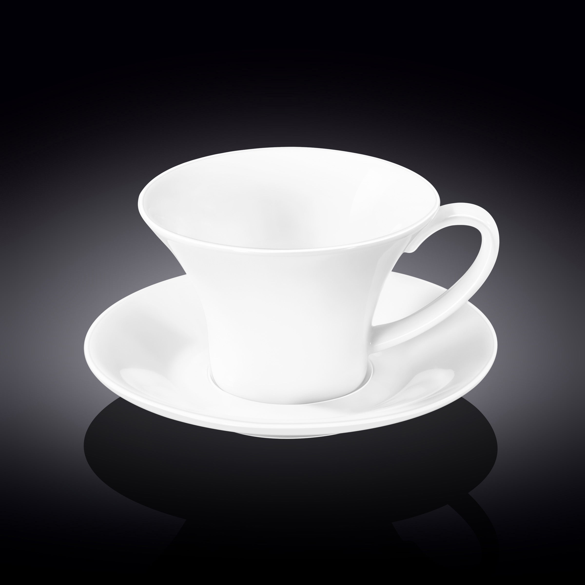 Wilmax Teetasse mit Untertasse 430 ml Weiß Porzellan WL-993172/AB