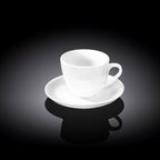 Wilmax Espressotasse mit Untertasse 75 ml Weiß Porzellan WL-993173/AB