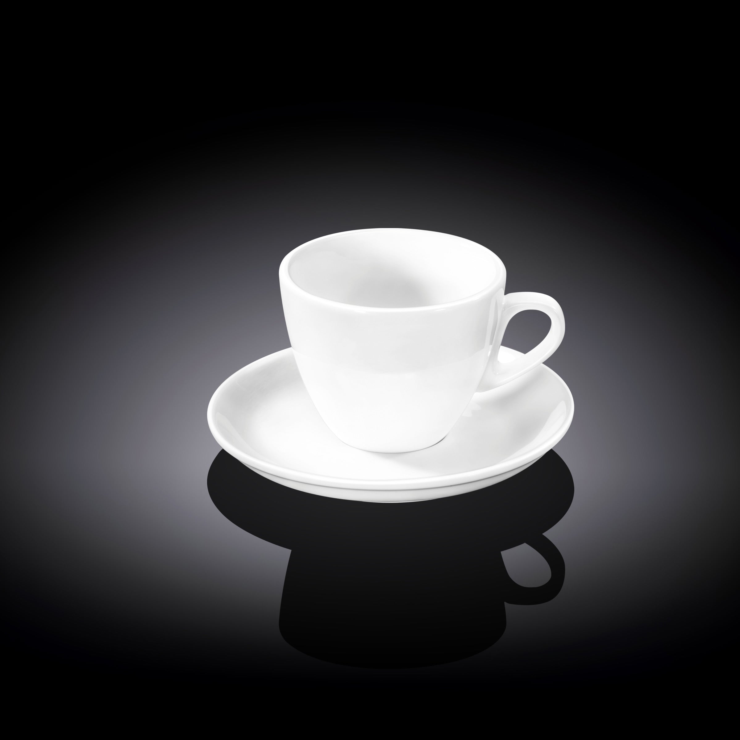 Wilmax Espressotasse mit Untertasse 75 ml Weiß aus Porzellan