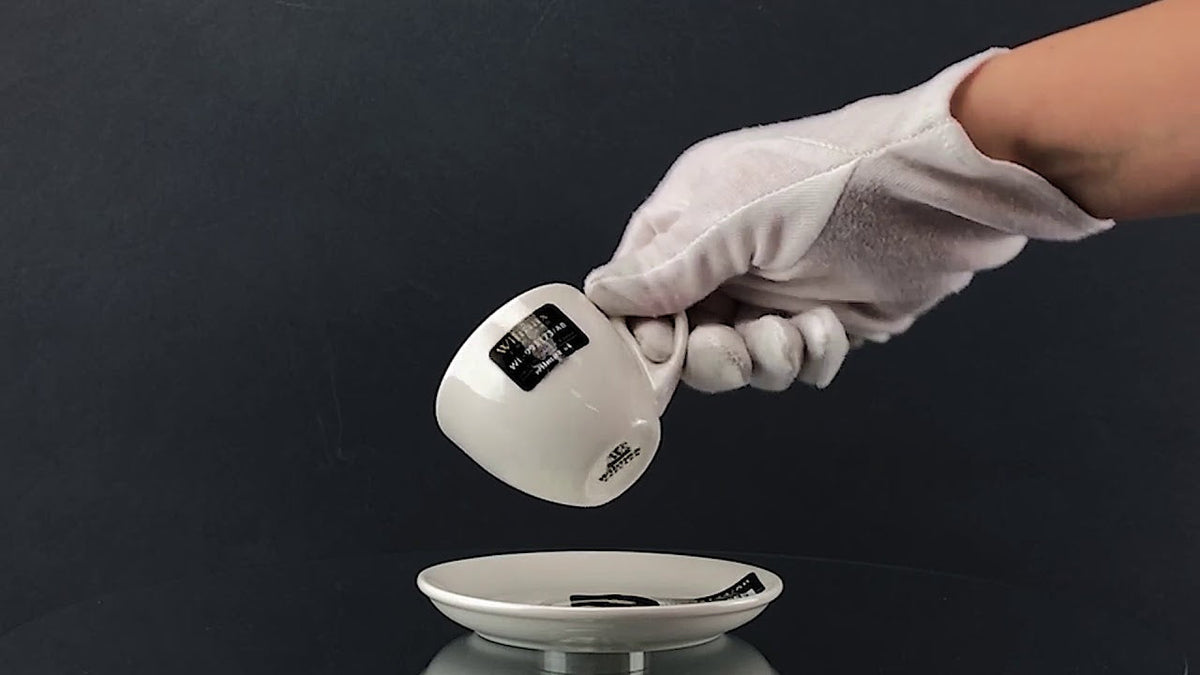 Wilmax Espressotasse mit Untertasse 75 ml Weiß aus Porzellan