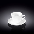 Wilmax Kaffeetasse mit Untertasse 110 ml Weiß Porzellan WL-993174/AB