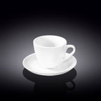 Wilmax Kaffeetasse mit Untertasse 110 ml Weiß Porzellan WL-993174/AB