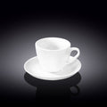 Wilmax Kaffeetasse mit Untertasse 110 ml Weiß aus Porzellan