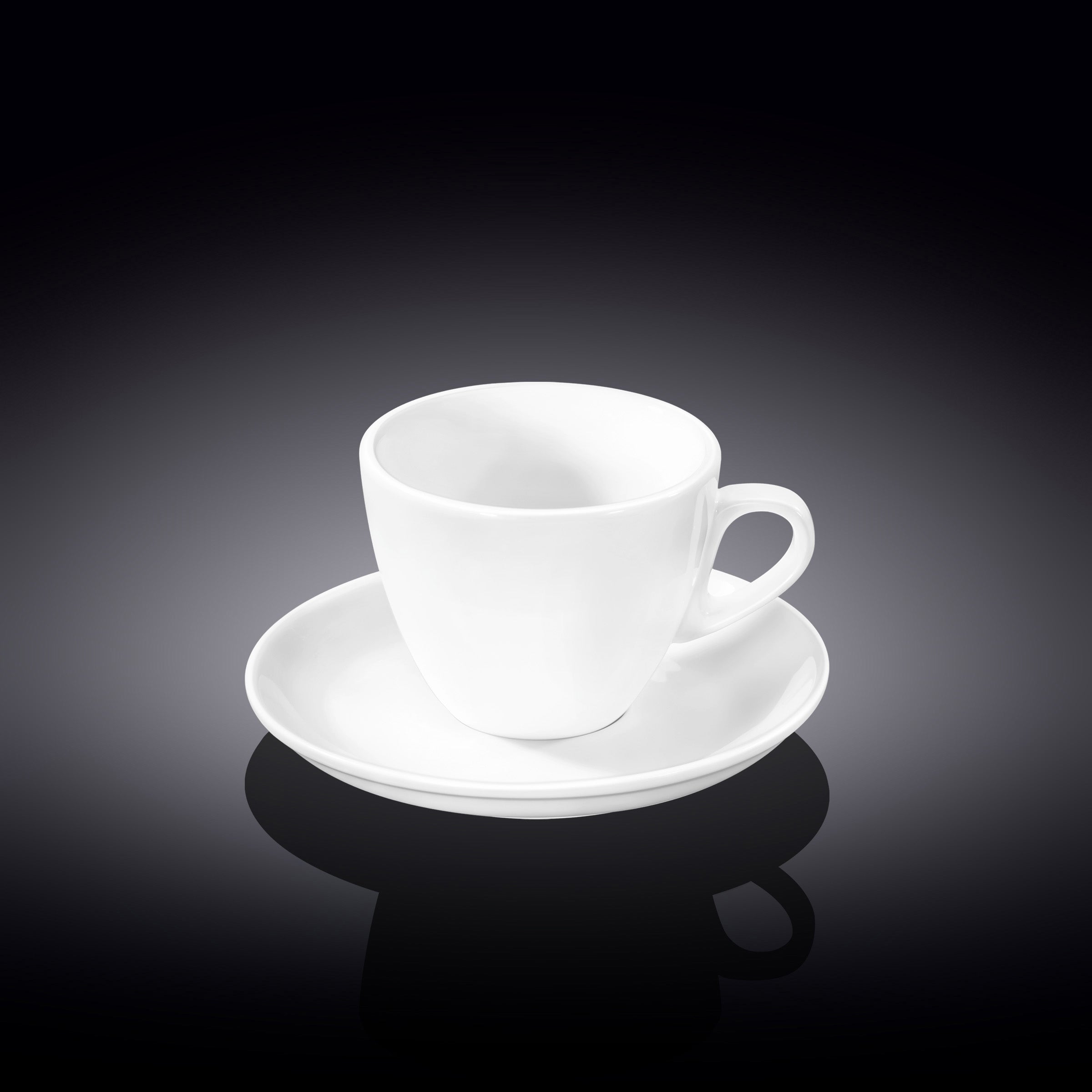Wilmax Kaffeetasse mit Untertasse 110 ml Weiß aus Porzellan